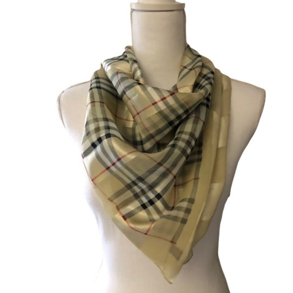 Authentic Burberry Satin Silk Scarf/Wrap